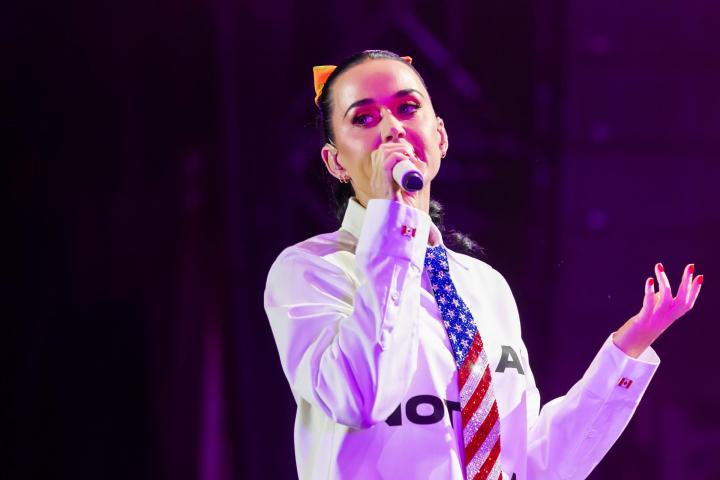 La cantante estadounidense Katy Perry actúa en el escenario principal durante la 49ª edición del Paleo Festival en Nyon (Suiza), el 25 de julio de 2026.