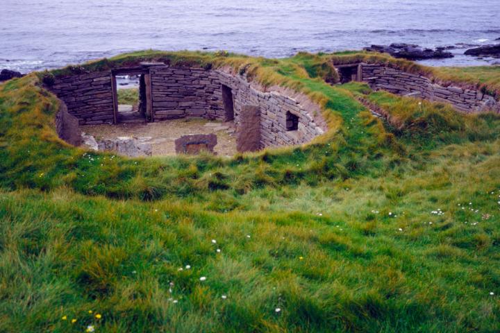Vista aérea de Knap of Howar en una imagen de comienzos del siglo XXI