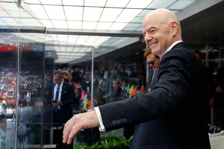Gianni Infantino, en el palco durante la final del Mundial
