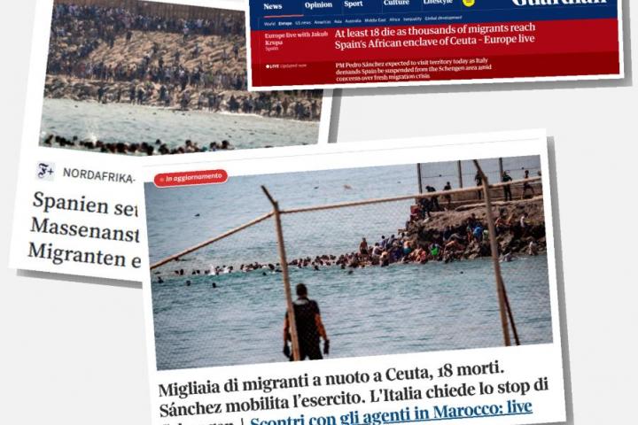 Noticias de la prensa internacional sobre la cobertura de la crisis de Ceuta, el 31 de julio de 2026.