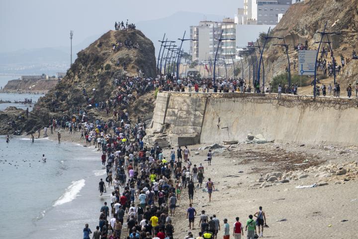 Migrantes marroquíes regresando a su país.