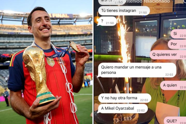 El delantero vasco Mikel Oyarzabal y el mensaje de Marta Teodoro.
