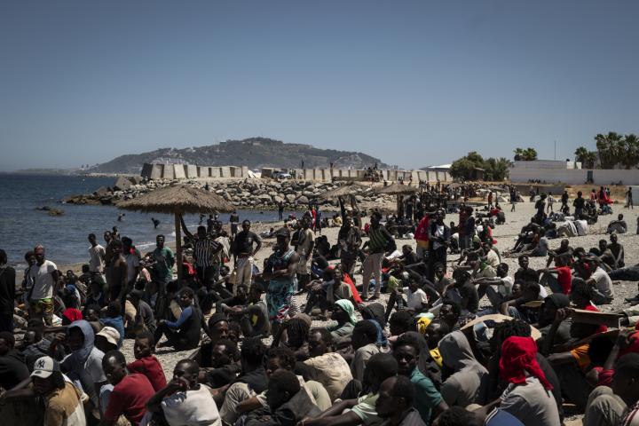 Migrantes en Ceuta.