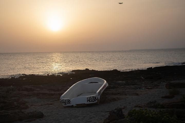 Una barca en la playa de Es Cargol, en Mallorca
