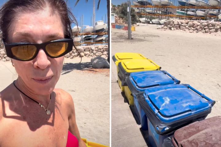 Eva Isanta en la playa.