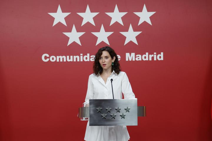 La presidenta de la Comunidad de Madrid, Isabel Díaz Ayuso