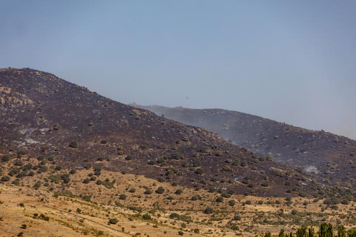 incendio forestal declarado el sábado en el término municipal de Navas de San Antonio (Segovia
