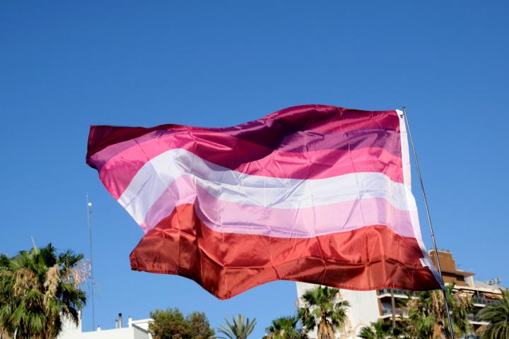 Bandera que representa al colectivo de lesbianas
