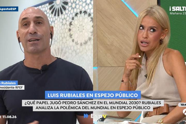 Cara a cara entre Luis Rubiales y Afra Blanco