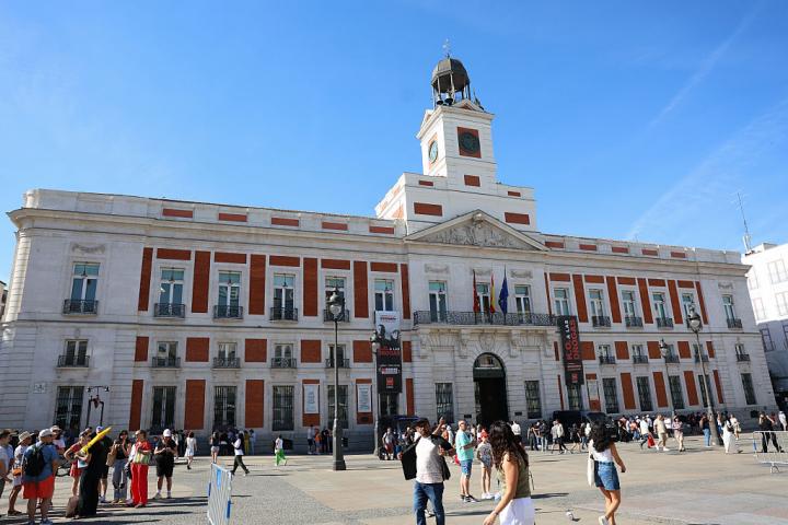 MADRID, SPAIN - MAY 22: Façade of the Real Casa de Correos, on 22 May, 2026 in Madrid, Spain. (Photo By Marta Fernandez/Europa Press via Getty Images)