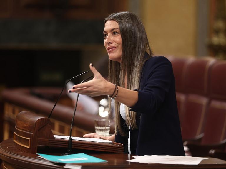 Miriam Nogueras, portavoz de Junts, en la tribuna del Congreso