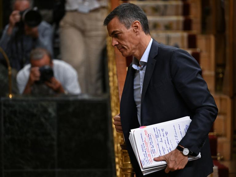 Pedro Sánchez, tras comparecer en el Congreso de los Diputados