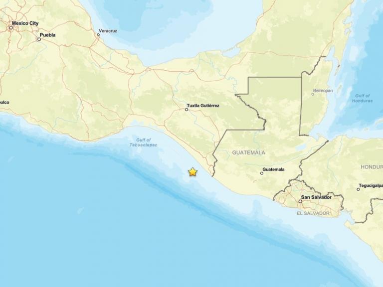 Terremoto cerca de la costa de Chiapas (México), el 17 de julio de 2026