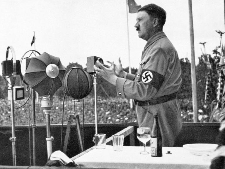 Adolf Hitler's speech to the German people at the Fifth NSDAP Congress in Nuremberg from August 30 to September 3, 1933. (Photo by: Photo12/Universal Images Group via Getty Images)