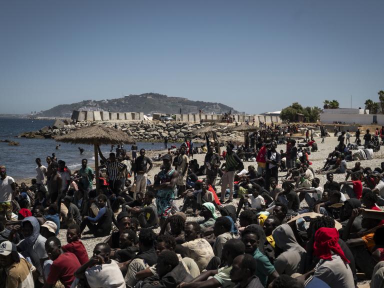 Migrantes en Ceuta.