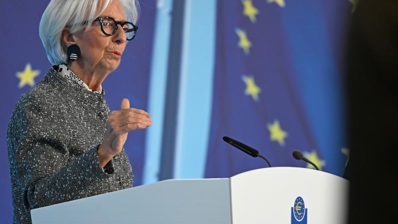 La presidenta del BCE, Christine Lagarde, este jueves.
