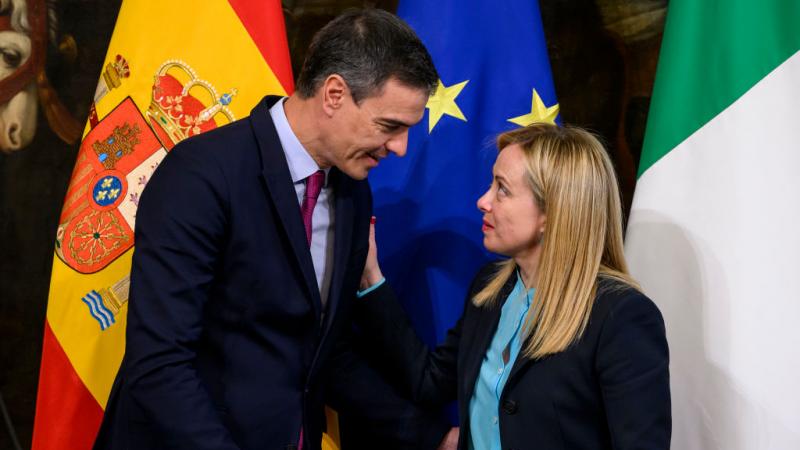 Pedro Sánchez y Giorgia Meloni, en una reunión en Roma