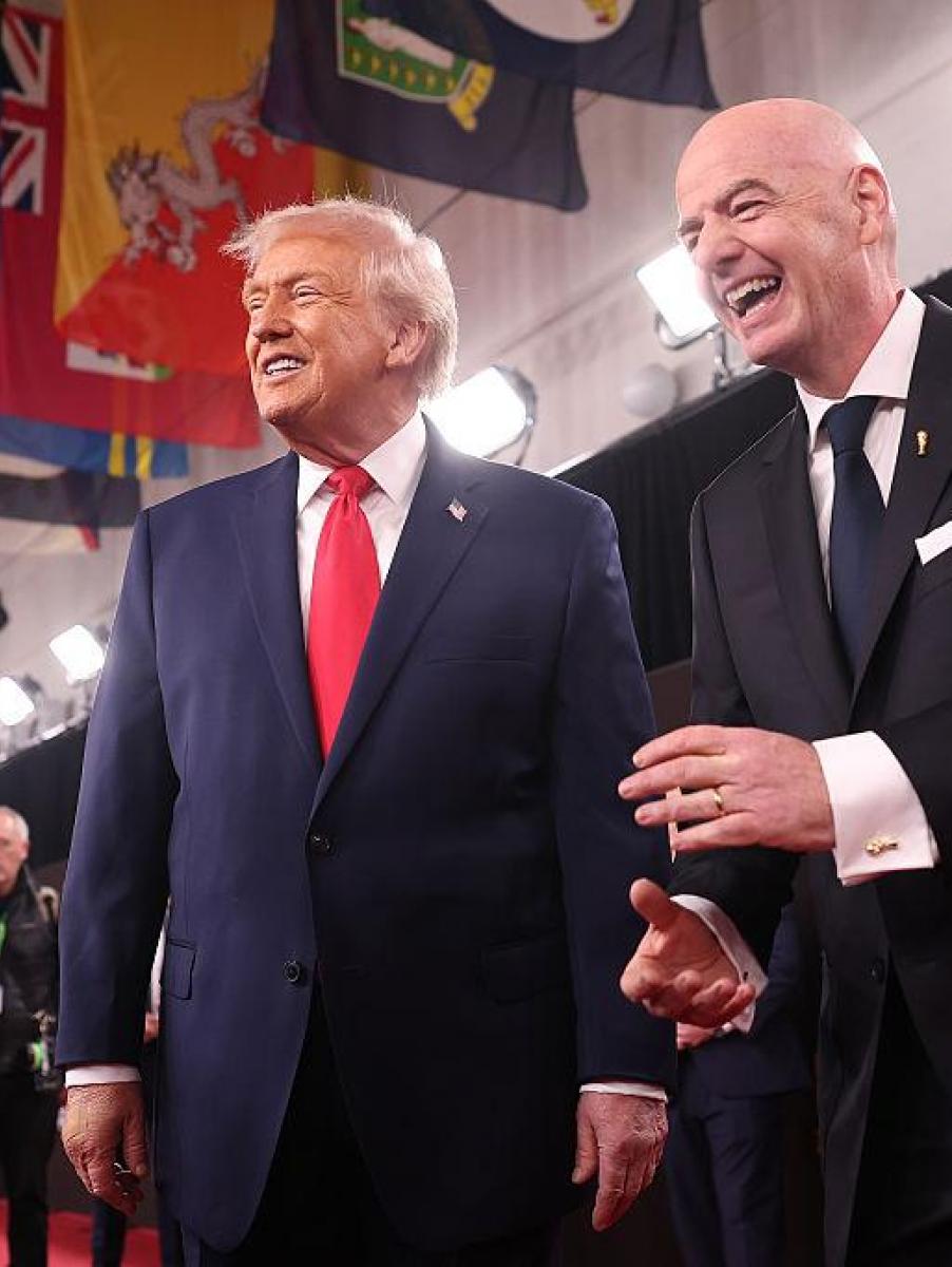 Donald Trump y Gianni Infantino, de risas juntos en el sorteo del Mundial de 2026