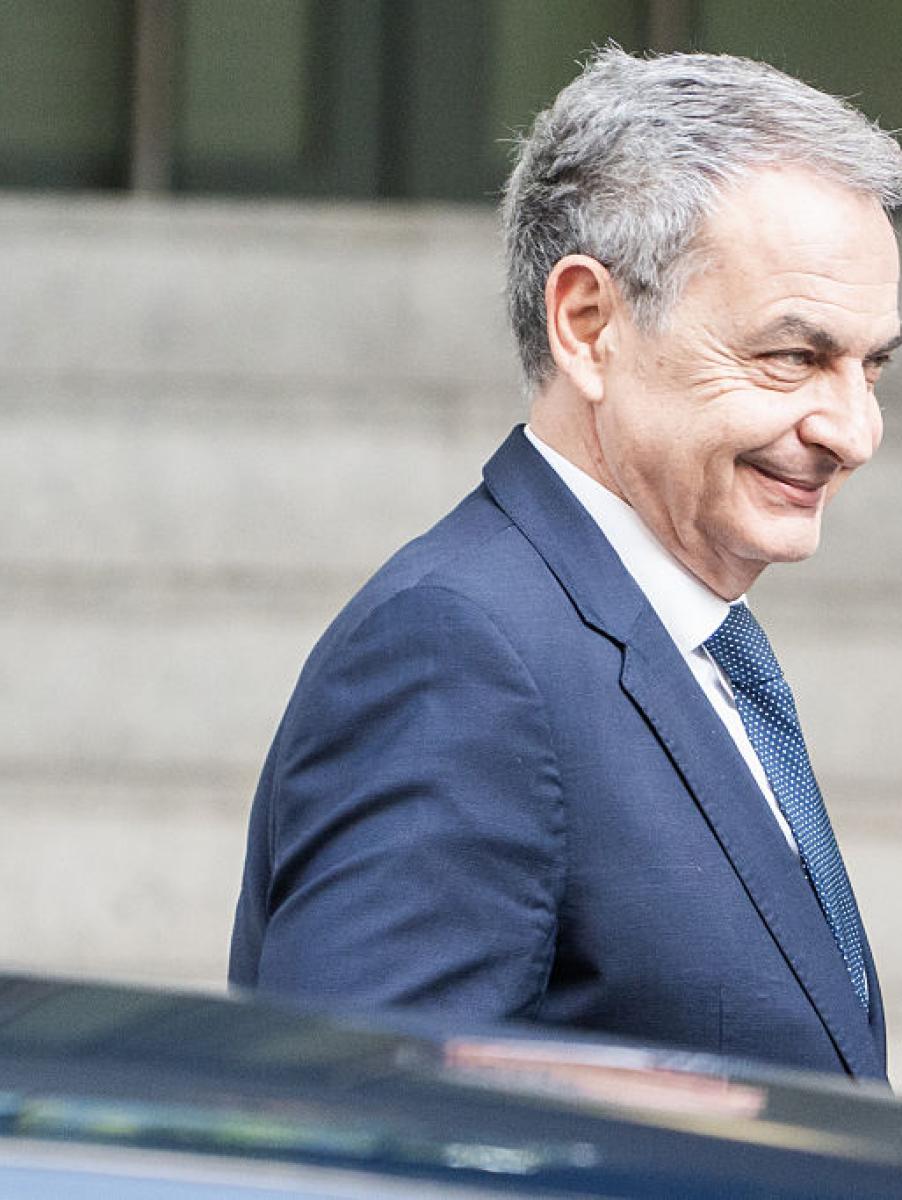 SPAIN - JUNE 17: Former Prime Minister Jose Luis Rodriguez Zapatero on his arrival at the National High Court on 17 June 2026 in Madrid, Spain. Zapatero is giving evidence today as a person under investigation before the National Court judge probing alleged irregularities involving the 53 million euros from the Plus Ultra airline bailout and the former Socialist leader’s alleged influence in securing the bailout, as well as regarding the jewellery seized from his office and provisionally valued at 1.3 million. (Photo By Cesar Vallejo Rodriguez/Europa Press via Getty Images)