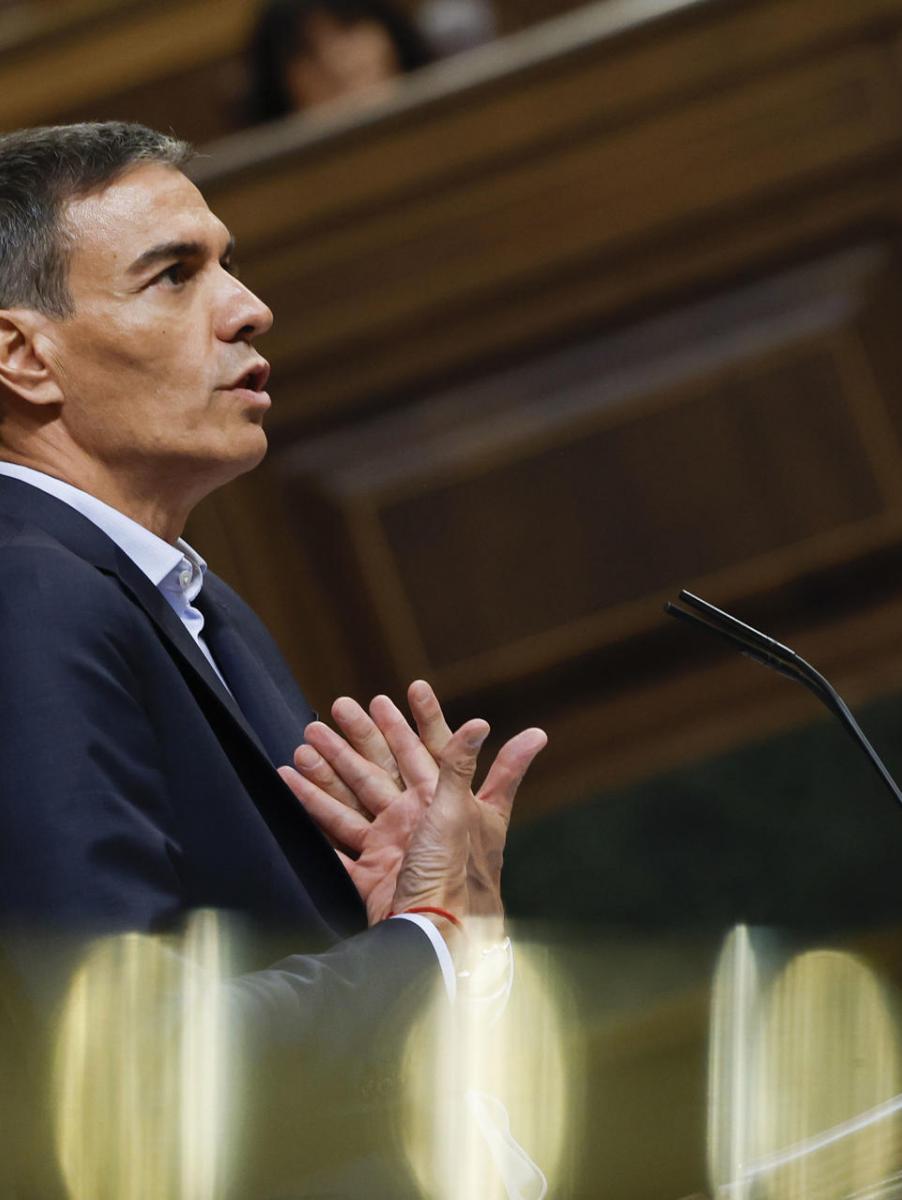 Pedro Sánchez, en una comparecencia en el Congreso.