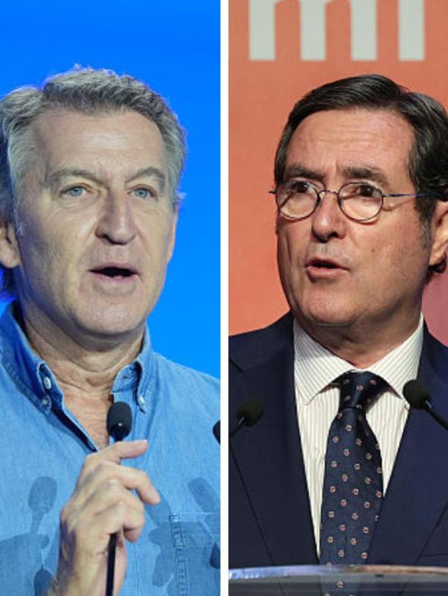 Feijóo y Garamendi en sendas fotos de archivo.