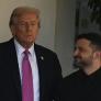 Trump, serio, en la recepción a un sonriente Zelenski, este viernes en la Casa Blanca