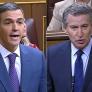 Cara a cara de Pedro Sánchez y Alberto Núñez Feijóo en el Congreso.