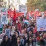 Estudiantes universitarios protestan por el genocidio en Gaza, el 2 de octubre de 2025, en las calles de Madrid.