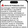 La Generalitat Valenciana lanza un Es-Alert ante los fuertes vientos de este sábado