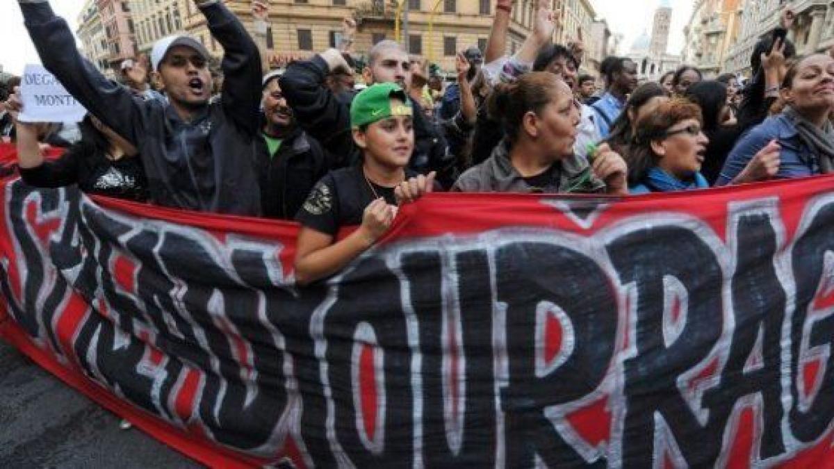 Decenas de miles de personas se manifiestan en Roma contra el gobierno ...
