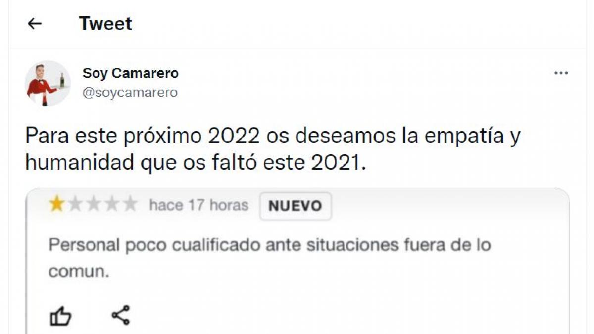 Unos clientes se quejan del servicio de un restaurante y la respuesta ...