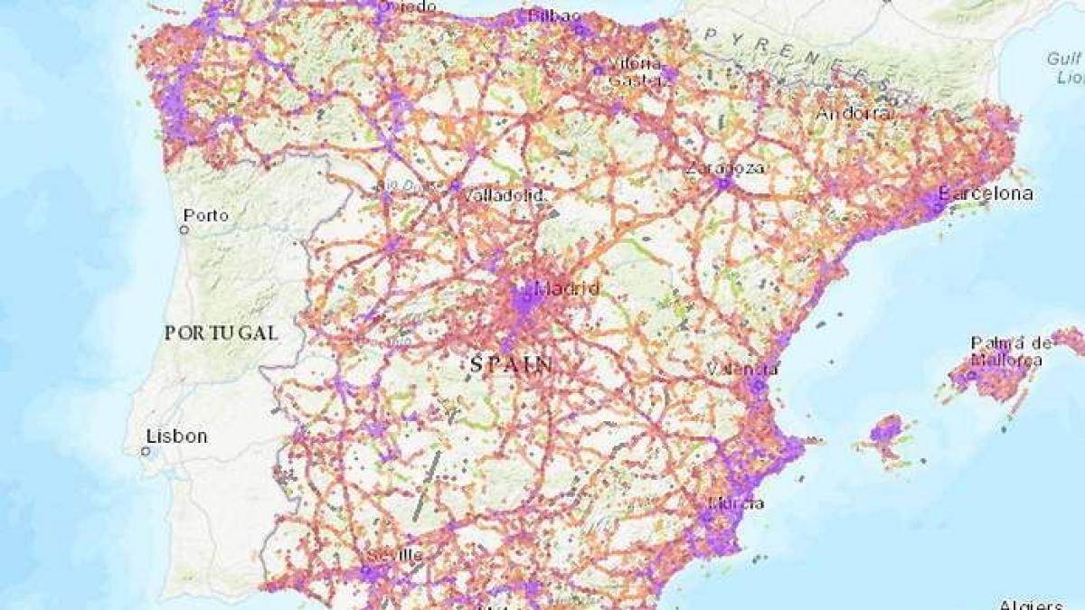 El mapa que desvela el operador móvil con mejor cobertura en tu calle