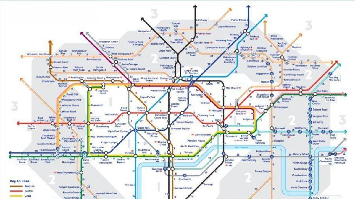 El mapa oficial de metro que indica cuánto se tarda andando entre paradas