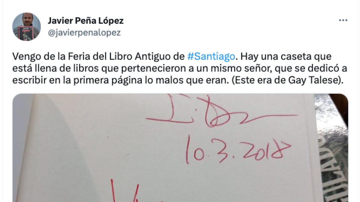 Los mensajes que un lector ha dejado escritos en estos libros son TRE ...