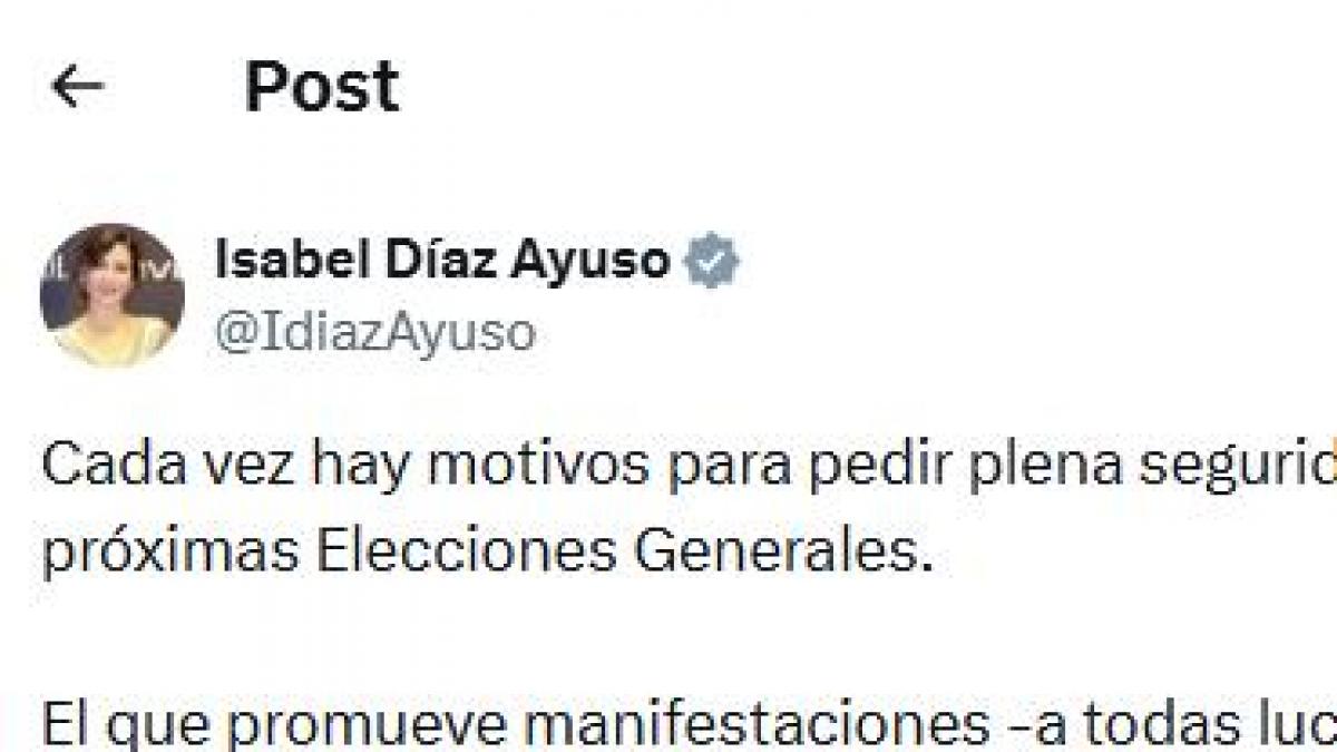 Ayuso publica este polémico tuit en plena jornada de reflexión: un historiador le da una réplica de las que no se olvidan