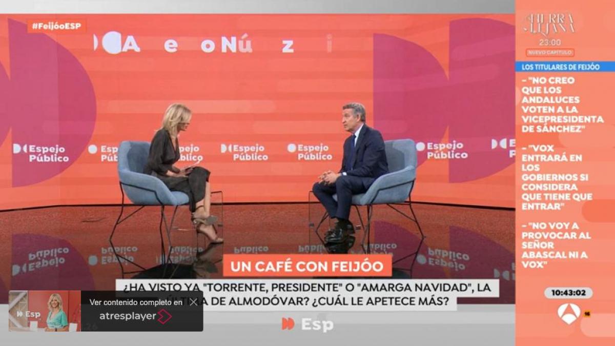 Preguntan a Feijóo por Santiago Segura y Almodóvar y tiene que intervenir Susanna Griso por su respuesta