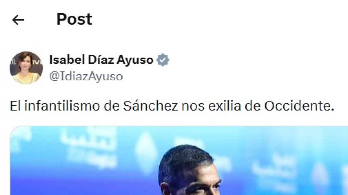 Ayuso publica este tuit sobre Sánchez y la réplica de un investigador de Harvard no la vieron venir ni en Sol