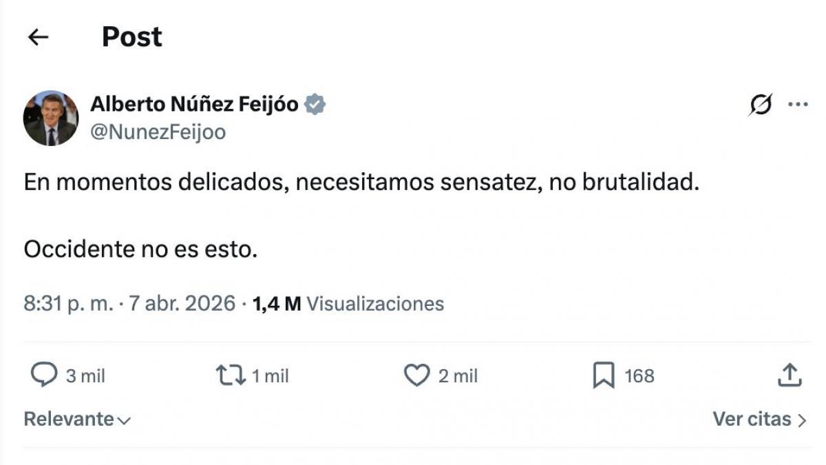 Este tuit de Feijóo sobre la guerra lleva miles y miles de reacciones: la más sonada, la de Rufián