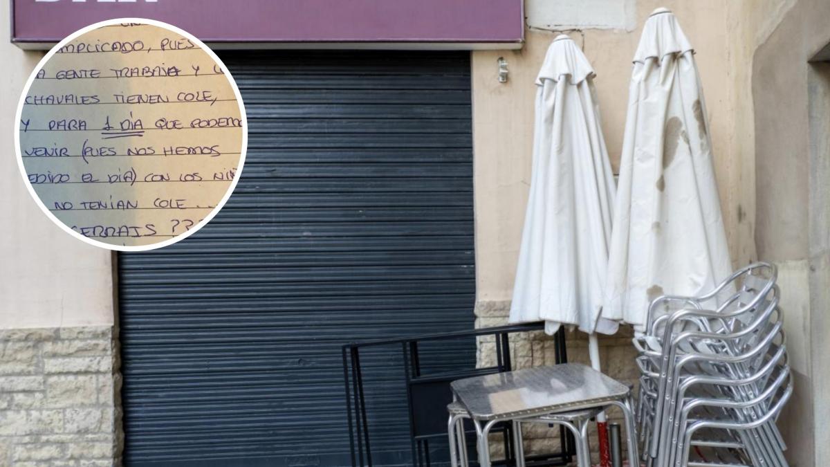 Tienen cerrado el bar y no se pueden creer la nota que les han dejado ...
