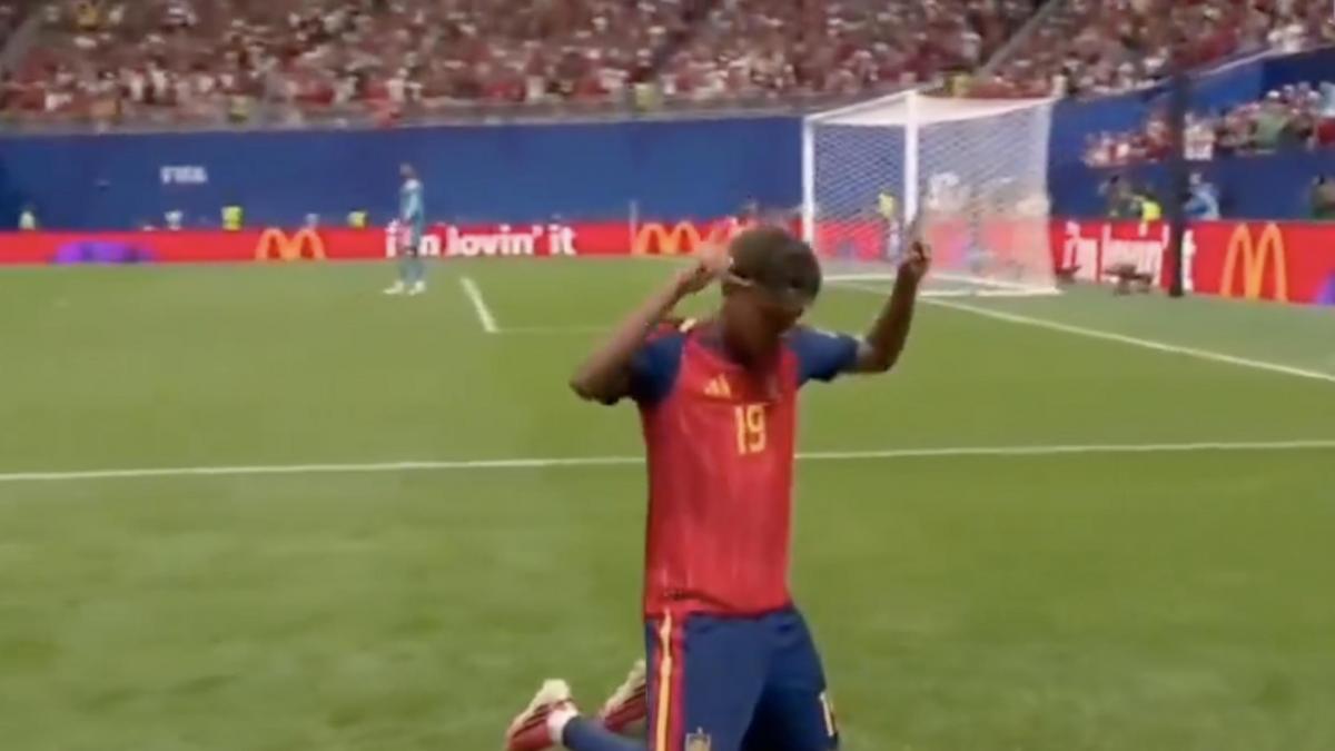 Fuera de España se está comentando el gesto de Lamine Yamal tras marcar un gol