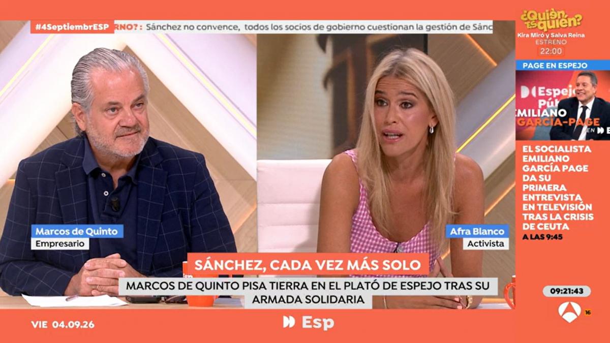 Afra Blanco, tras pedir a Marcos de Quinto que se disculpe por llamarla "payasa": "La valentía se la ha dejado en el fondo de un botellín"