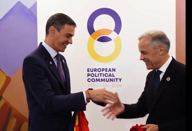 Pedro Sánchez y Mark Carney.
