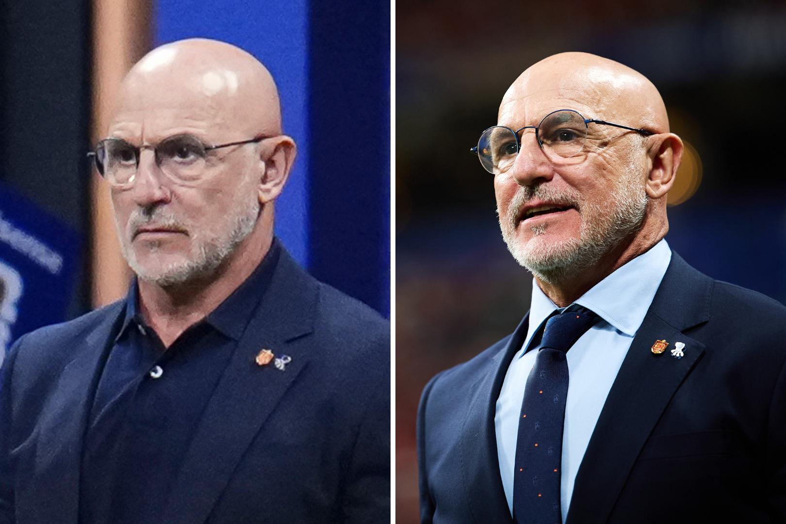 El cambio de vestimenta de Luis de la Fuente durante el partido.